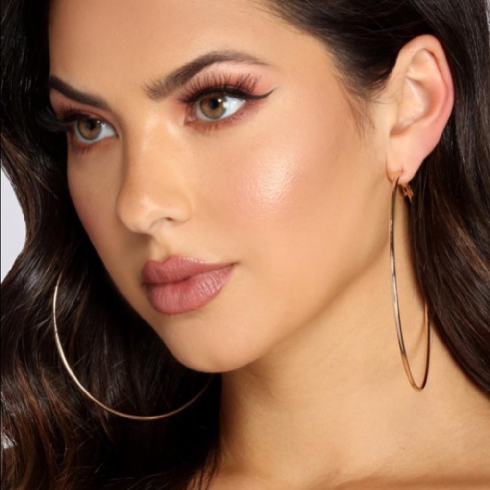 Large Skinny Gold Hoops